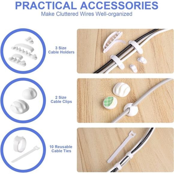 Cable Organizer Box Set of Three,Power Cover Cord Holder SurgeProtector for Desk - Picture 4 of 7